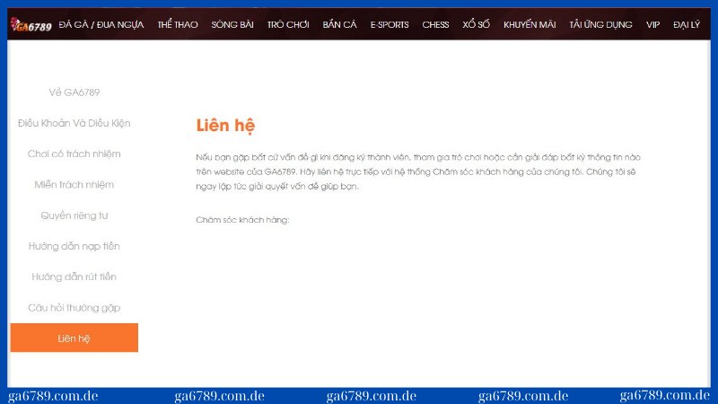 Liên hệ trực tiếp với hệ thống CSKH Ga6789 để được giải đáp